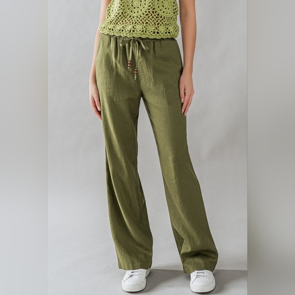 #26 🛑S,M,L NEW! MOST CHIC & FABULOUS Linen Drawstring Pants - Picture 3 of 6